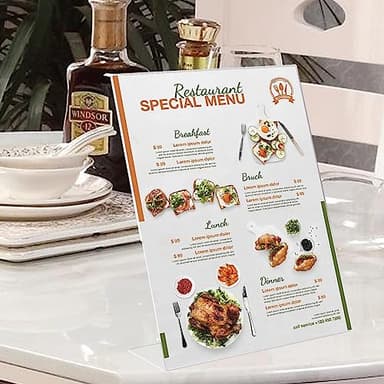 WAEFNO 12 Pack Acrylic Sign Holder 8.5 X 11, L Shape Clear Sign Holder, Clear Plastic Sign Holder Picture Photo Frames, Flyer Document Paper Display Stand for Office Desktop - Image 6