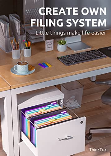 ThinkTex Plastic Expanding Hanging File Folders, 7 Innovative 1.2" Accordian Pockets, Large Capacity, Multi-Color Tabs, Letter Size for Filing Cabinet - 3 Packs - Image 6