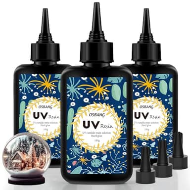 OSBANG Crystal Clear Hard UV Resin Upgraded Formula Ultraviolet Fast Curing for Jewelry Making Craft Decoration, Hard Transparent Glue Solar Cure Sunlight Activated Resin Casting & Coating（300g） - Image 1