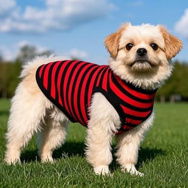 ZhuPolly Dog Shirts for Small Dogs Boy Girl 2 Pack Stretchy Lightweight Spring Calm Puppy Clothes Breathable Tshirts for Medium Dogs Orange and Red Size L for Father Day - Image 3