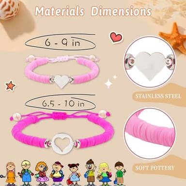 Smilelife 2024 First Day of Kindergarten Bracelet - Mommy and Me Matching Heart Bracelets First Day of School Gift for Mom Daughter Boys Girls (Kindergarten-Pink&Fuchsia) - Image 4