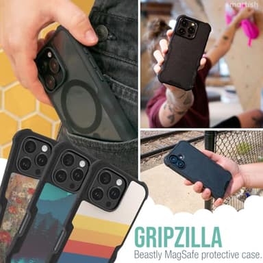 Smartish® iPhone 16 Pro Protective Magnetic Case - Gripzilla Compatible with MagSafe [Rugged + Tough] Heavy Duty Armor Slim Cover w/Drop Tested Protection for Apple iPhone 16 Pro - Black Tie Affair - Image 7