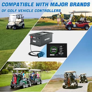 51.2V 105Ah Lithium Golf Cart Battery, Built-in Smart 200A BMS, with Touch Monitor & Mobile APP, VATRER POWER 4000+ Cycles Rechargeable LiFePO4 Battery, Max 10.24kW, Perfect for Golf Carts - Image 8