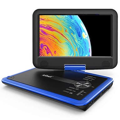 ieGeek 11.5" Portable DVD Player with SD Card/USB Port, 5 Hour Rechargeable Battery, 9.5" Eye-Protective Screen, Support AV-in/Out, Region Free, Blue - Image 1