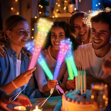 JSronms 24 PCS Fiber Optic Wand,Glow Fiber Optic Wands,Glow in The Dark Party,Glow Wands led Light up Party Favors for Wedding,neon Party,New Year Party Favors,Halloween,Christmas,Bar DJ - Image 3