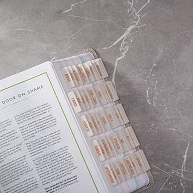 DiverseBee Laminated Bible Tabs (Copper Embossed Lettering), Bible Journaling Supplies, Bible Book Tabs, Christian Gift, 73 Bible Tabs for Women and Men, Includes 4 Blank Tabs (Alabaster) - Image 2