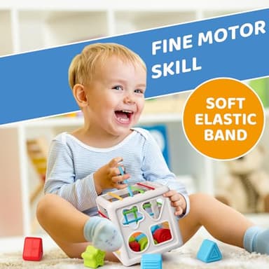 LiKee Shape Sorter Toys for 1+ Years Old, 8pcs Montessori Baby Blocks, Sensory Toddler Learning Toy for Fine Motor Skills, Infant Developmental Toys Gift for Boys Girls Ages 18+ Months - Image 3