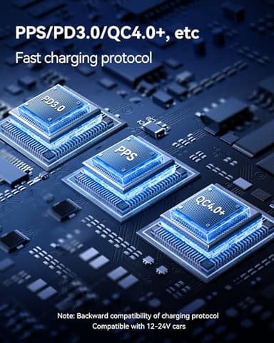 70W USB C Car Charger, Rocoren 4-Port PD Super Fast Charging Type C Car Charger for Multiple Devices, Cigarette Lighter Adapter, USBC Phone Adapter for iPhone 17/17 Air/16/15 Pro Max,Samsung S25,Piexl - Image 5