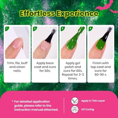 Beetles Halloween Gel Nail Polish Set – Wicked Mystic 8 Colors Gel Polish Kit, Gold Silver Black Green Blue Cat Eye Purple Red Glitter with Nail Art Accessories UV LED Soak Off Manicure Gift for Women - Image 7