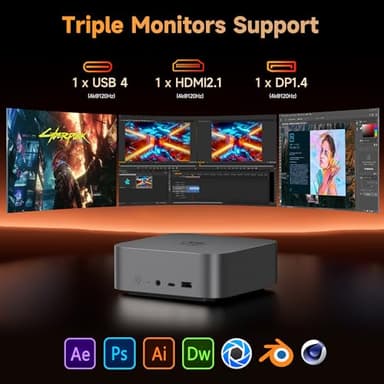 Beelink SER8 Mini PC AMD Ryzen 7 8745HS(UP to 4.9GHz), 32GB DDR5 1TB PCIE4.0 SSD, AMD Radeon 780M Graphics 12core 2600MHz Mini Gaming PC, USB4.0/Triple Display/2.5Gbps LAN Win 11 PRO Mini Computer - Image 5