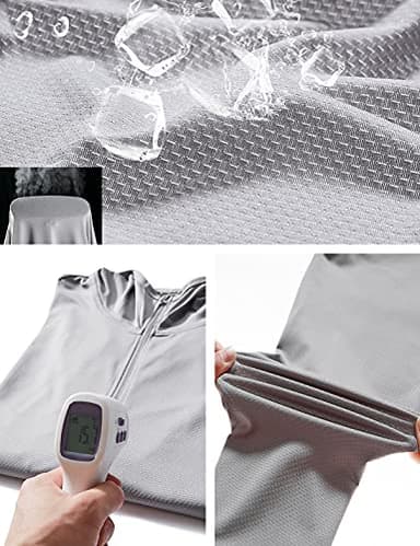 Locachy Men's UPF 50+ Sun Protection Outdoor Lightweight Full Zip Hoodie Jacket Long Sleeve Fishing Hiking Performance Shirt Black XL - Image 5