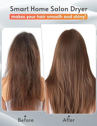 MLCLL Professional Ionic Hair Dryer, 1800W High Speed Blow Dryer for Home Salon, Real 200 Million Negative Ions, 120,000 RPM Brushless Motor for All Hair Types-1 (Silver) - Image 7