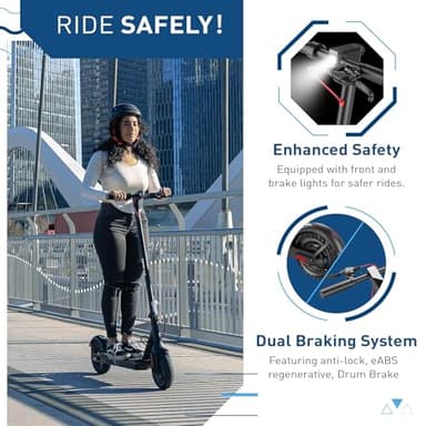 Hiboy 430W Peak Motor Electric Scooter, 10" Tires,17 Miles Range, 19 MPH Speed, Dual Brake System, Electric Scooter Adults Commuting & Urban Travel - Image 5