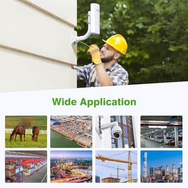 Gigabit Wireless Bridge with Mounts, 5.8G Point to Point Extender, 3KM Outdoor WiFi Bridges with 16dBi Antenna for Barn, Garage, RV, Farm, CCTV/IP Camera, Starlink Network Extension, Network Sharing - Image 7