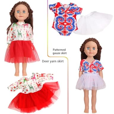AugFrog 10 Sets of 18 Inch American Doll Clothes, Including 10 of Doll Clothing Dress Outfits for American Dolls, Birthday Gifts for Kids - Image 5