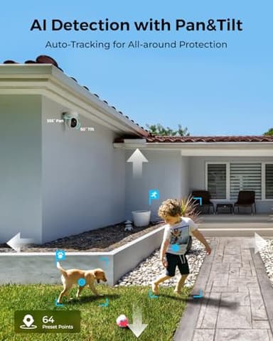 Reolink 4K Security Camera System with PT Auto-Tracking, 355°Pan 50°Tilt, 4K PoE Cameras Home Surveillance Wired Outdoor, Smart AI Detection, Spotlights & 2-Way Talk, 8CH NVR 2TB HDD, RLK8-800PT4 - Image 2