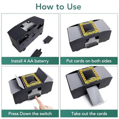 Rareidel Automatic Card Shuffler 2 Deck, Battery Operated Card Dealer Machine, Electric Casino Card Shuffler for UNO, Blackjack, Texas Hold'em, Home Card Games - Image 7