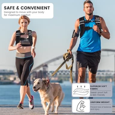 Weighted Vest Woman, 12 LB Womens Weight Vest for Walking, Strength Training Weight Vests for Men, Reflective Stripe Fitness Vest for Workout Running Jogging - Image 4