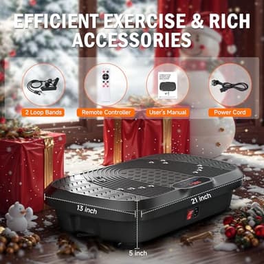 Vibration Plate Exercise Machine, Whole Body Workout Vibration Plate for Lymphatic Drainage, 240 Adjustable Speeds Power Vibrating Plate Home Fitness Platform for Shaping, Max Weight 330lbs - Image 7