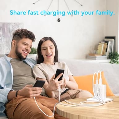 USB C Charger Block, 2-Pack 40W 4-Port Multiple Type C Fast Charging Phone Charger Brick +QC 3.0 USB A Wall Plug Out let Multiport Box Cube for Phone 15/14/13/12/11 Pro Max, Galaxy, Pixel, Black+White - Image 7