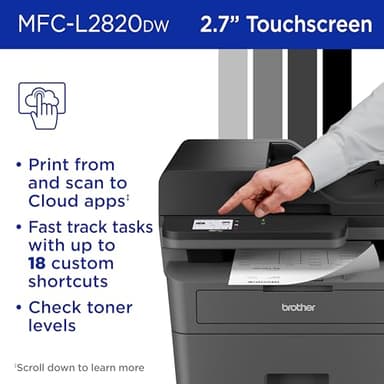 Brother MFC-L2820DW Wireless Compact Monochrome All-in-One Laser Printer with Copy, Scan and Fax, Duplex, Black & White | Includes Refresh Subscription Trial(1),(Renewed Premium) - Image 6
