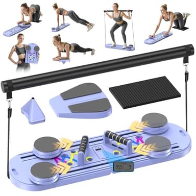 MOVOCA Pilates Board, Foldable Pilates Reformer Equipment with Timer, 7-in-1 Multi-Purpose Portable Pilates Reformer Machine Home Pilates Kit for Home Workout, Fitness, Exercise, Abs, Core Equipment - Image 1