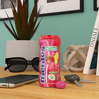 Mentos SugarFree Chewing Gum with Xylitol 15 Piece Bottle Bulk Pack of, Red Fruit & Lime, (Pack of 10) - Image 6