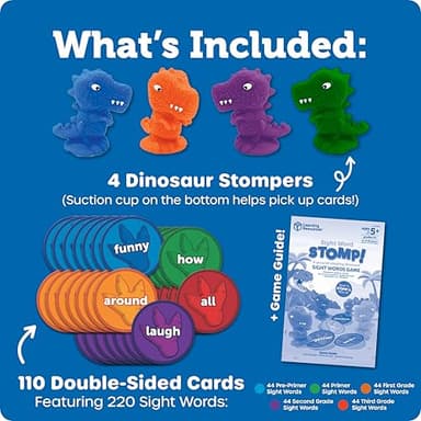 Sight Word Stomp!, Educational Indoor Games, Preschool Alphabet ,Toddler Brain Toys, Toddler Preschool Learning, 114 Pieces, Age 5+ - Image 6
