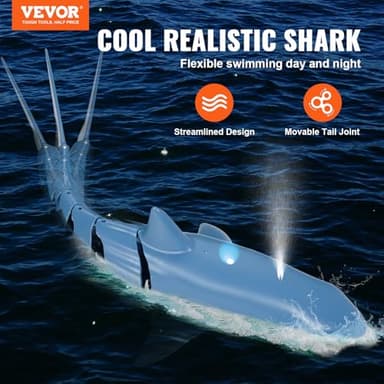 VEVOR Remote Control Shark Toy, 2.4GHz High Simulation Shark RC Boat for Swimming Pool Bathroom, Electric RC Fish Toy with 2 Batteries, Light & Spray Water Function for 6+ Year Old Boys Girls - Image 2