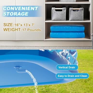 Large Inflatable Pool for Adults, 130" X 72" X 22" Blow-up Pools Swimming Pool, 2025 Upgraded Extra Oversized Thickened Family Pools for Backyard Summer Outdoor - Image 6