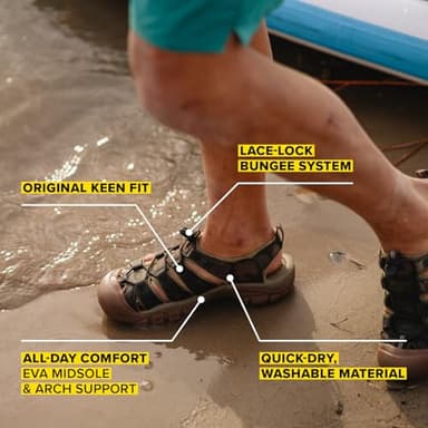 KEEN Men's Newport H2 Closed Toe Water Sandals, Black/Steel Grey, 11.5 - Image 2