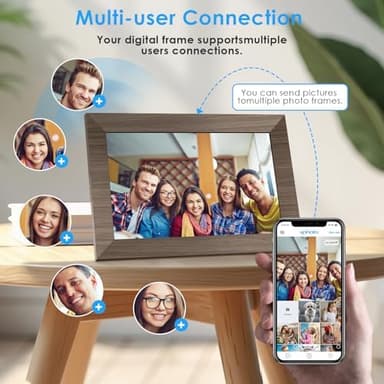 Canupdog 10.1 WiFi Digital Picture Frame, IPS Touch Screen Smart Cloud Digital Photo Frame with 16GB Storage, Wall Mountable, Auto-Rotate, Share Photos From Anywhere Via App, Email - Image 7