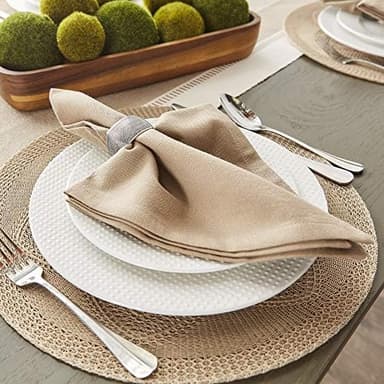 DII Solid Napkin Set Collection, 20x20, Stone, 6 Piece - Image 6