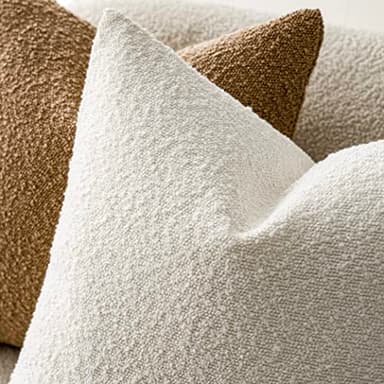 Foindtower Pack of 2 Textured Boucle Throw Pillow Covers Accent Solid Pillow Cases Cozy Soft Decorative Couch Cushion Case for Chair Sofa Bedroom Living Room Home Decor, 18 x 18 Inch,White - Image 4