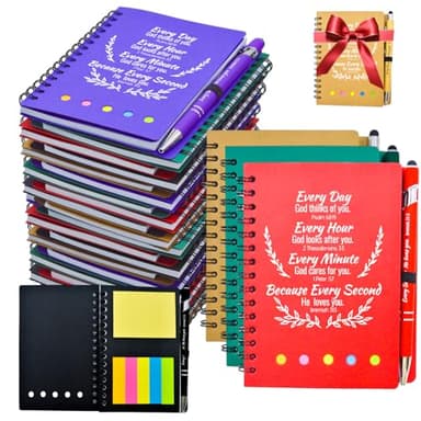 Tarevaniwa 40 Pcs Bulk Christian Gifts Prayer Journal for Woman - 20 Set Religious Notepad with Christian Pen - Bible Notebook - Church Gifts for Inspirational, Bible Study, Devotions (Colorful) - Image 1