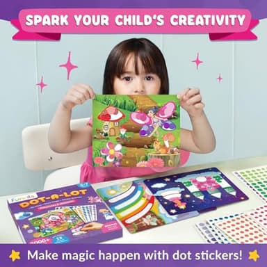 Funcils Dot Art Activity - Unicorn & Princess Sticker Kit, Toddler Art & Craft Supplies for Kids, Birthday Gifts for Boys & Girls Ages 3, 4, 5, 6, 7 Year Old - Kids Travel Toys, Airplane Must Have - Image 6