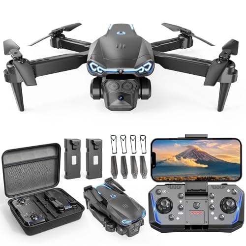 X-shop Foldable Drone with 1080P HD Camera for Beginners & Adults, FPV Live Video, One Key Start, Altitude Hold, 3D Flips, Gesture Selfie, 3 Speed Modes, 2 Batteries - Image 1
