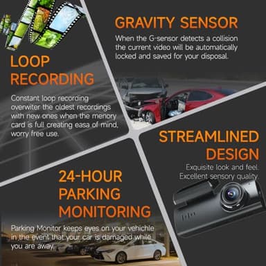 Dash Cam,1080P Front Dashcams, Dash Camera for Cars, Car Camera Built-in WiFi, Night Vision, App Control, 24H Parking Monitor, Loop Recording, WDR, G-Sensor, 170°Wide Angle with Free 64G Card - Image 5