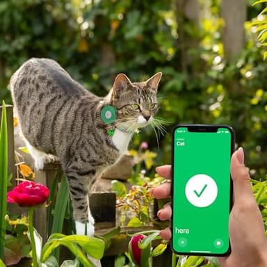 Airtag Cat Collar with Bell - Non Breakaway Soft Pet Collar with Leather Air Tag Holder - Adjustable GPS Anti-Lost Collars for Girl Boy Cats Kitten Puppies, Lightweight and Patterned (Mexican Green) - Image 7