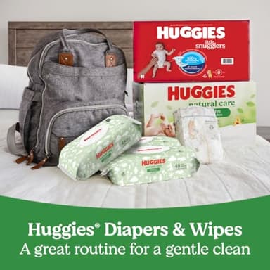 Huggies Natural Care Sensitive Baby Wipes, Unscented, Hypoallergenic, 99% Purified Water, 12 Flip-Top Packs (768 Wipes Total), Packaging May Vary - Image 9