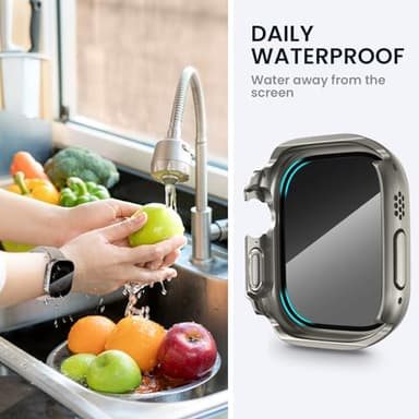 Tensea for Waterproof Apple Watch Screen Protector Case Ultra 3/Ultra 2/Ultra 49mm Accessories, iWatch Protective Face Cover with Tempered Glass Film Women Men, Bumper Case for iPhone Watch 49 mm - Image 4