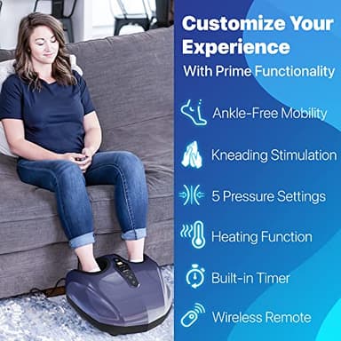 MIKO Foot Massager Machine - Deep Kneading, Shiatsu, Air Compression, and Heat Therapy - Plantar Fasciitis, Diabetics, Neuropathy, Fits Up to Men Size 12 - Image 4