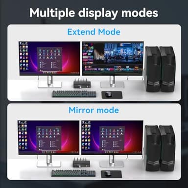 FQuanmap HDMI KVM Switch 2 Monitors 2 Computers 4K60Hz Dual Monitor KVM Switches for Dual PC or Laptops Share 1 Set of Keyboard Mouse Printer Wired Controller and 12V 1A DC Adapter Included - Image 3