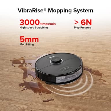 roborock S8+ Robot Vacuum, Sonic Mop with Self-Empty Dock, Stores up to 60-Days of Dust, Auto Lifting Mop, Ultrasonic Carpet Detection, 6000Pa Suction, Black - Image 3