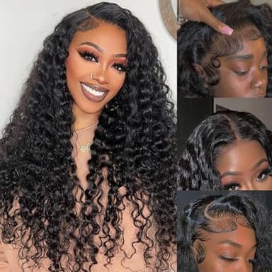 LUXEDIVA 12A Deep Wave Bundles Human Hair 16 18 20 Inchs Human Hair Bundle 100% Unprocessed Brazilian Curly Wet Wavy Texture 3 Bundles Deep Wave Natural Black - Image 6