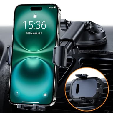 hitolza Ultra Stable Phone Holders for Your Car [Powerful & 360 Adjustable Suction Cup] Universal Car Phone Holder Mount Long Arm Flexible Car Mount for Dashboard Windshield Air Vent All Phone Case - Image 1