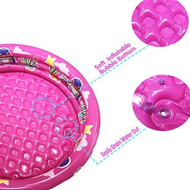 Big Summer 3 Rings Kiddie Pool, 48”X12”, Kids Swimming Pool, Inflatable Baby Ball Pit Pool, Small Infant Pool (Pink) - Image 4