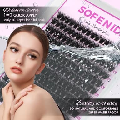 SOFENIDA Lash Clusters Kit 100D Thick Cluster Lashes 10-18mm Volume Eyelash Clusters D Curvature Cluster Eyelash Extensions 3D Wispy Lash Clusters DIY Lash Extension Kit(100D-10-18MIX Thick Kit) - Image 4