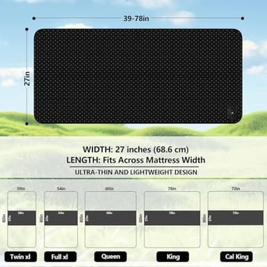 Grounding Mat for Bed, Grounding Pad for Sleeping, Tear-Resistant PU Leather Grounding Mattress with Cord (27"x76", King, Charcoal) - Image 6