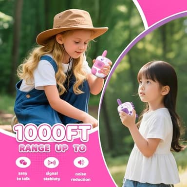 Unicorn Walkie Talkies for Kids Ages 3-9 - 2 Pack Outdoor Adventure Toys with 1000ft Range,Unicorn Toys Birthday Gifts for 4 5 6 7 8 Year Old Girls Christmas Xmas Gifts - Image 2